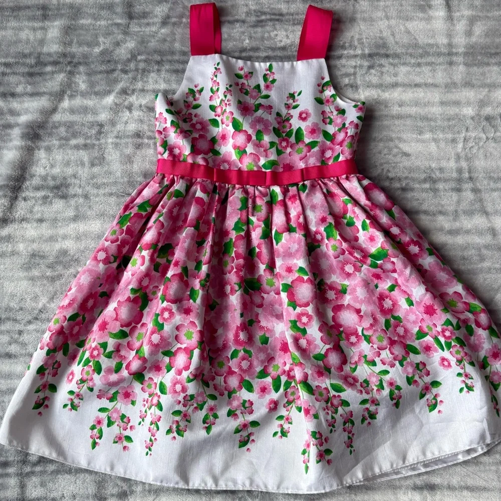 Elegant Pink Floral Kids‎ Dress